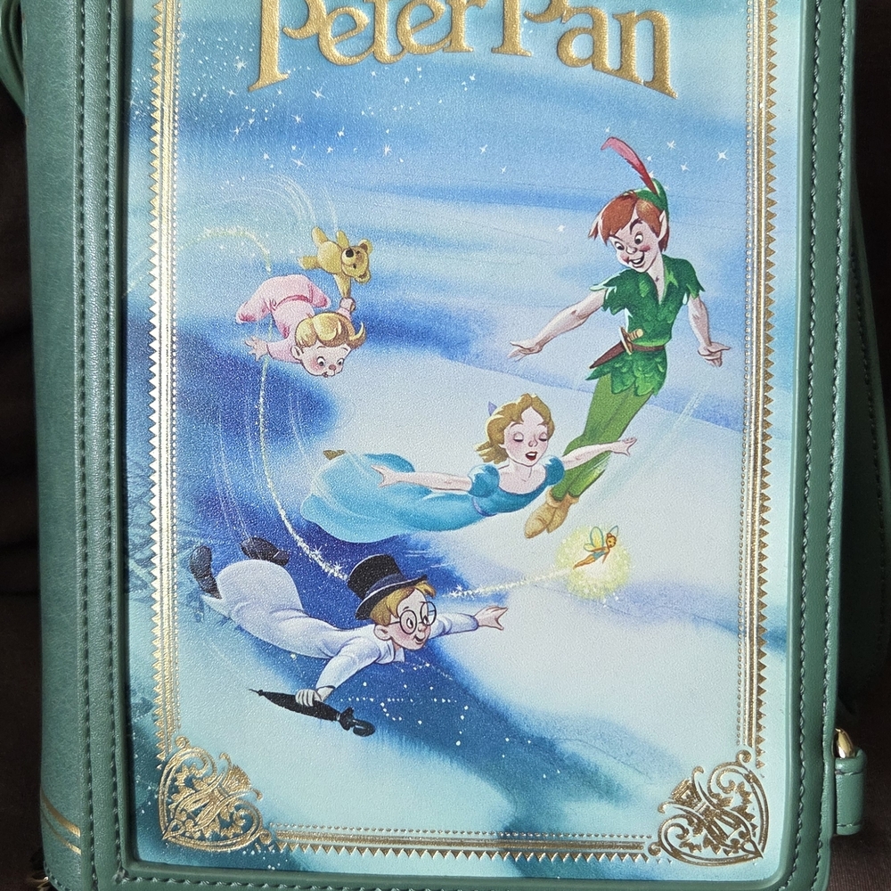 Loungefly Peter Pan Book Convertible Crossbody Backpack Convertible